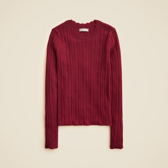 J Crew Layered pointelle sweater-tee in merino wool Size - S - Picture 1 of 5